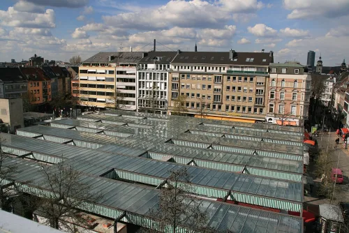 Carlsplatz in Düsseldorf, Station 9 auf dem selbstgeführten Stadtrundgang