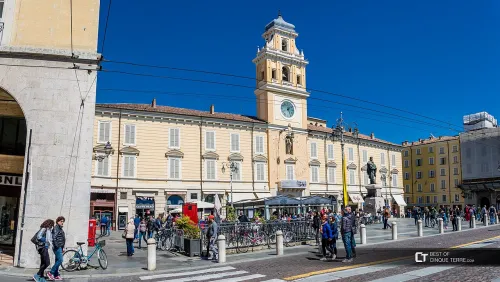Piazza Garibaldi in Parma, stop 3 on the self-guided walking tour