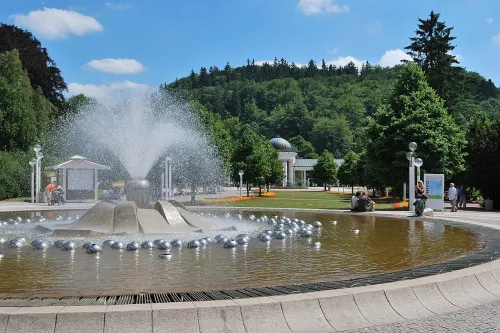 Singing Fountain in Marianske Lazne, stop 3 on the self-guided walking tour
