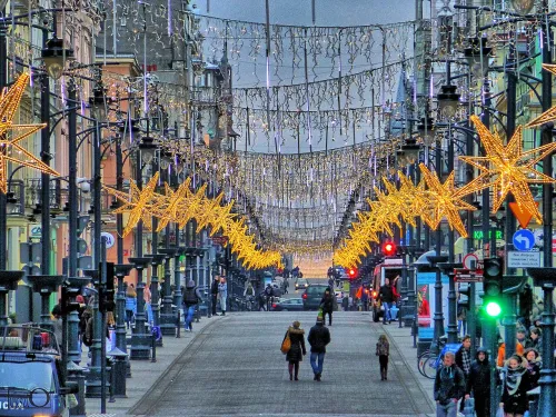 Piotrkowska Street in Lodz, stop 3 on the self-guided walking tour