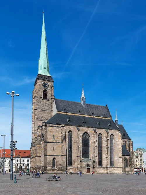 St. Bartholomew's Cathedral in Plzen, stop 4 on the self-guided walking tour