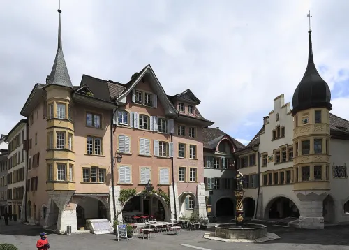 Ring in Biel, stop 1 on the self-guided walking tour
