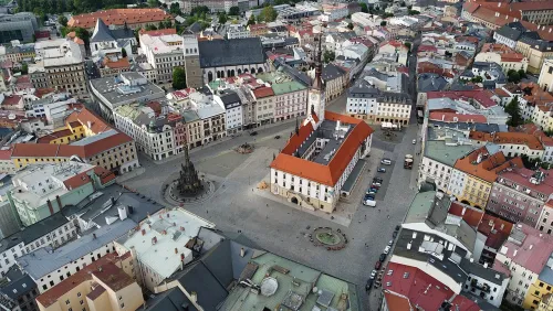 Upper Square in Olomouc, stop 1 on the self-guided walking tour