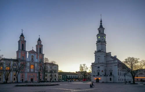 Rathausplatz in Kaunas, stop 5 on the self-guided walking tour