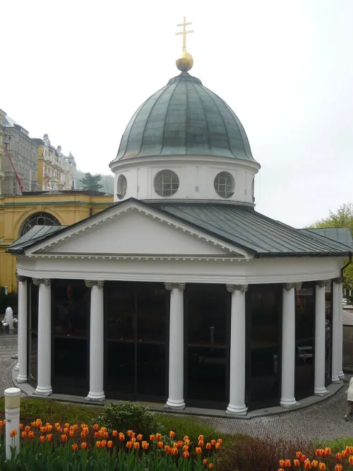 Cross Spring in Marianske Lazne, stop 5 on the self-guided walking tour