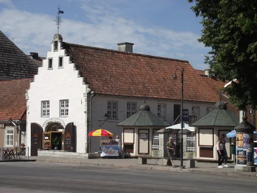 Kuressaare Weighhouse, stop 7 on the self-guided walking tour