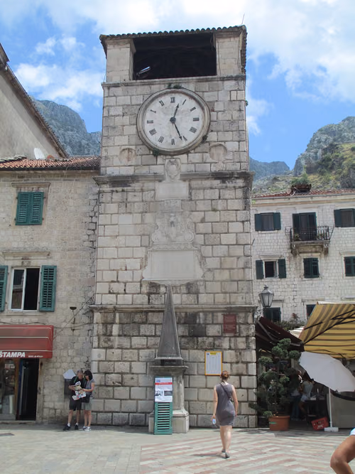 Clock Tower in Kotor, Station 3 auf dem Stadtrundgang auf eigene Faust
