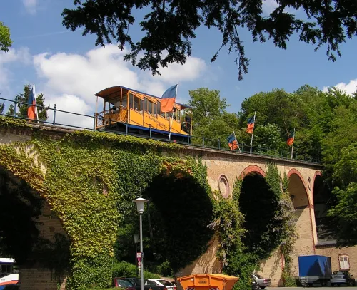 Nerobergbahn in Wiesbaden, Station 12 auf dem selbstgeführten Stadtrundgang