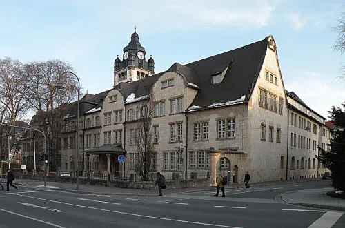 Friedrich Schiller University (main building) in Jena, stop 7 on the self-guided walking tour