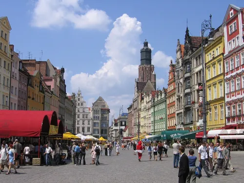 Wroclaw Market Square, stop 1 on the self-guided walking tour