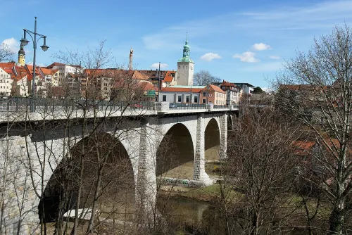 Friedensbrücke Viewpoint in Bautzen, stop 6 on the self-guided walking tour