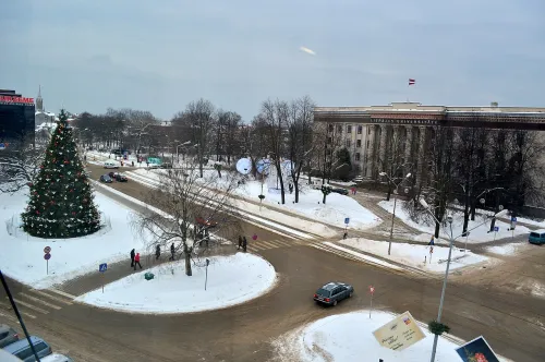 Rose Square in Liepaja, stop 1 on the self-guided walking tour