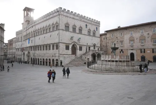 Piazza IV Novembre in Perugia, stop 1 on the self-guided walking tour