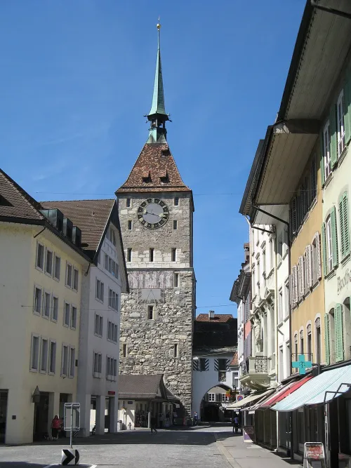Oberer Turm in Aarau, stop 1 on the self-guided walking tour