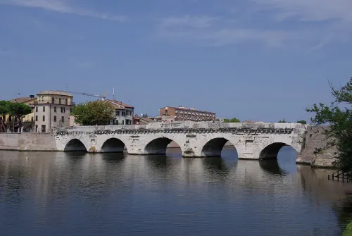 Tiberius Bridge in Rimini, stop 8 on the self-guided walking tour