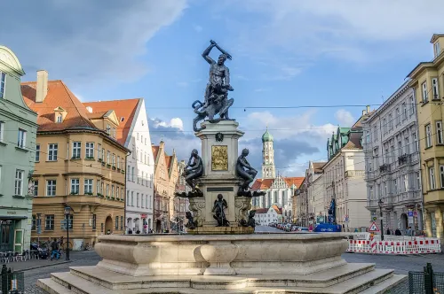 Herkulesbrunnen in Augsburg, stop 6 on the self-guided walking tour