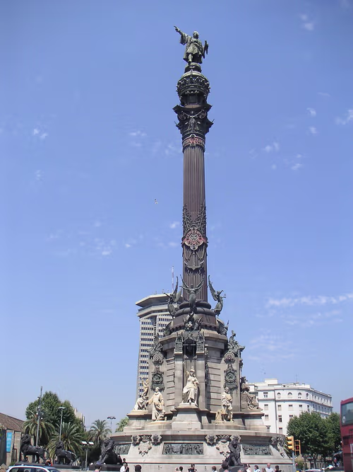 Columbus Monument in Barcelona, stop 14 on the self-guided walking tour