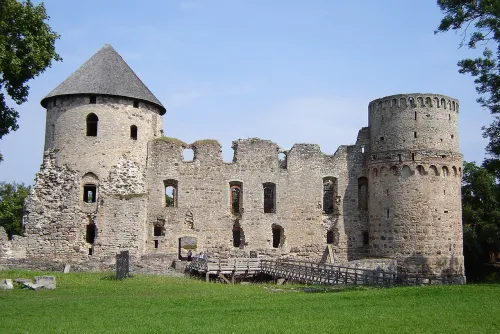 Cēsis Medieval Castle in Cesis, stop 5 on the self-guided walking tour