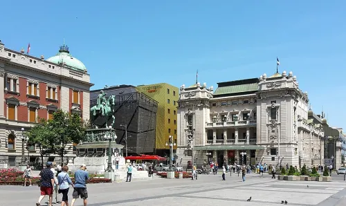 Republikkens Plads (Trg republike) i Beograd, stop 4 på den selvguidede vandretur