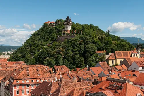 Schlossberg in Graz, stop 6 on the self-guided walking tour