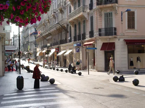 Rue d'Antibes in Cannes, stop 2 on the self-guided walking tour