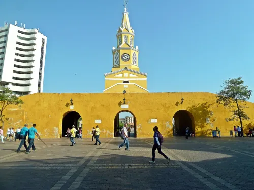Puerta del Reloj i Cartagena de Indias, stopp 1 på den självguidade promenadturen