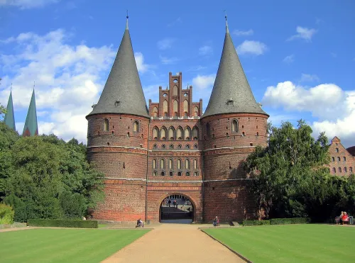 Holstentor in Lubeck, stop 1 on the self-guided walking tour