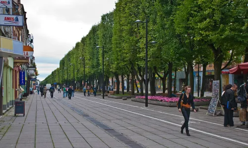 Laisvės Alėja in Kaunas, stop 6 on the self-guided walking tour