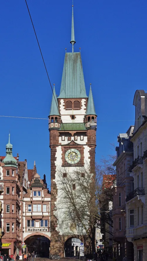 Martinstor in Freiburg, stop 10 on the self-guided walking tour