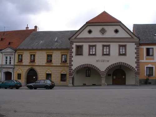 Rathaus in Ceske Budejovice, stop 10 on the self-guided walking tour
