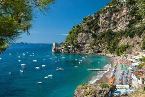 Fornillo Beach in Positano, stop 6 on the self-guided walking tour
