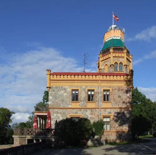 Sigulda Medieval Castle Ruins and New Castle, stop 1 on the self-guided walking tour