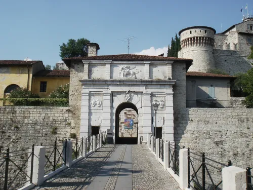 Brescia Castle, stop 7 on the self-guided walking tour