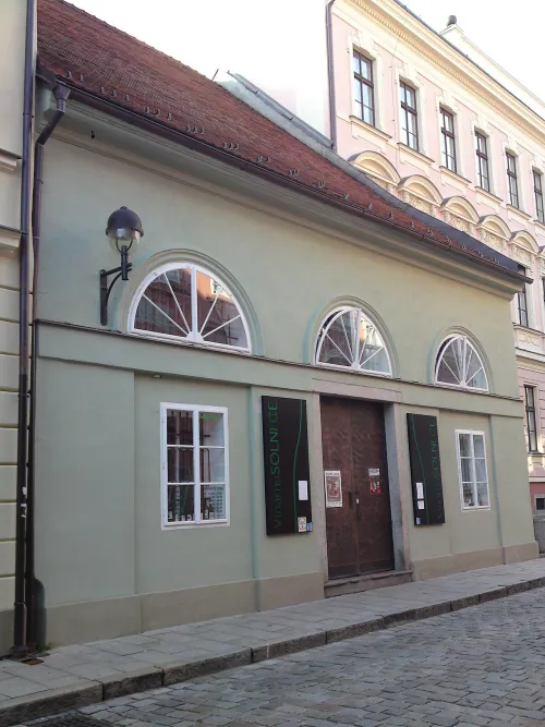 Česká Street in Ceske Budejovice, stop 9 on the self-guided walking tour