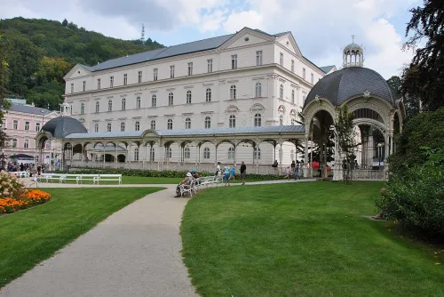Park Colonnade in Karlovy Vary, stop 1 on the self-guided walking tour