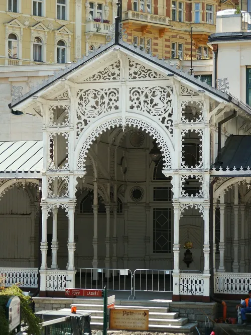 Market Colonnade in Karlovy Vary, stop 3 on the self-guided walking tour