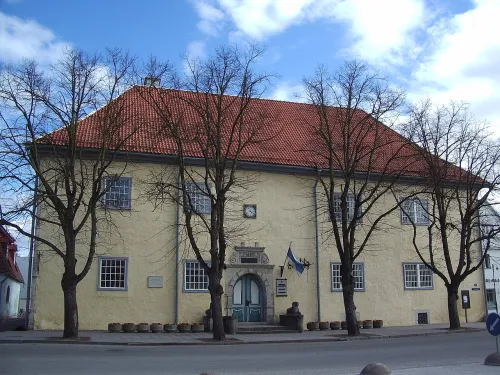 Kuressaare Town Hall, stop 6 on the self-guided walking tour