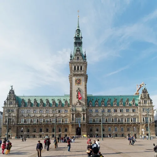 Hamburger Rathaus, stop 1 on the self-guided walking tour