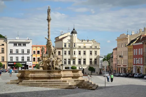 Lower Square in Olomouc, stop 2 on the self-guided walking tour