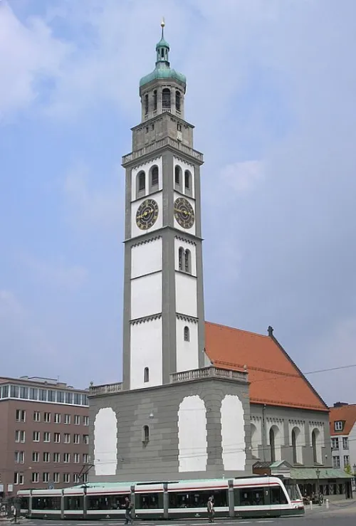 Perlachturm in Augsburg, stop 13 on the self-guided walking tour