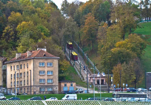 Aleksotas Funicular in Kaunas, stop 3 on the self-guided walking tour