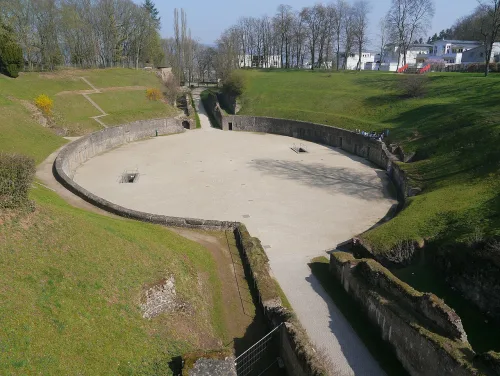 Amphitheater in Trier, stop 6 on the self-guided walking tour