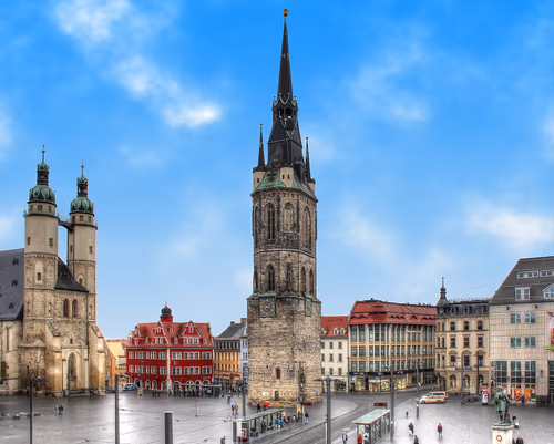 Market Square (Marktplatz) in Halle (Saale), stop 1 on the self-guided walking tour