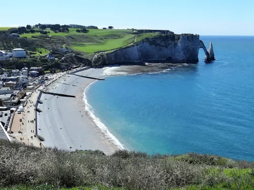 Plage d'Étretat in Etretat, stop 1 on the self-guided walking tour