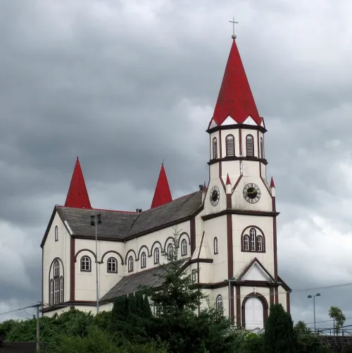 Iglesia del Sagrado Corazón de Jesús i Puerto Varas, stop 1 på den selvguidede vandretur