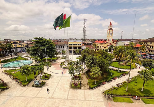 Plaza de Armas de Iquitos, stop 1 på den selvguidede vandretur