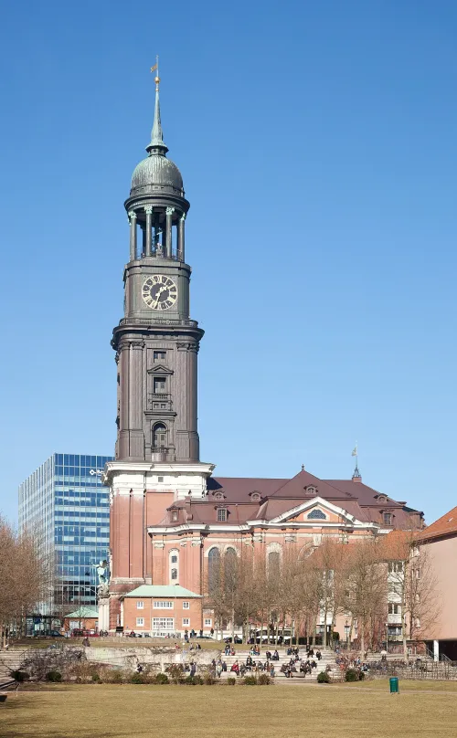 St. Michaelis (Michel) in Hamburg, stop 9 on the self-guided walking tour