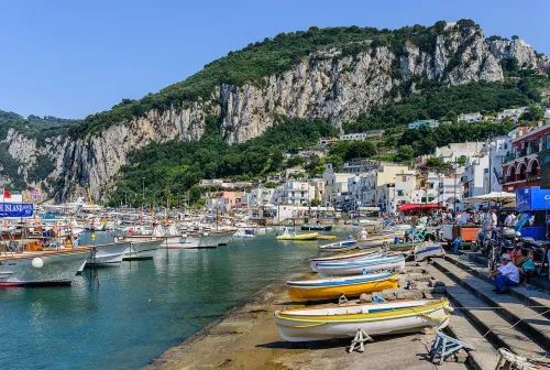 Marina Grande in Capri, stop 1 on the self-guided walking tour