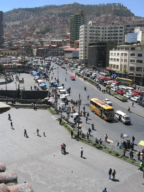 Plaza Mayor de San Francisco in La Paz, Station 3 auf dem Stadtrundgang auf eigene Faust