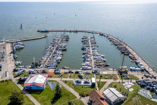 Nida Harbour, stop 1 on the self-guided walking tour